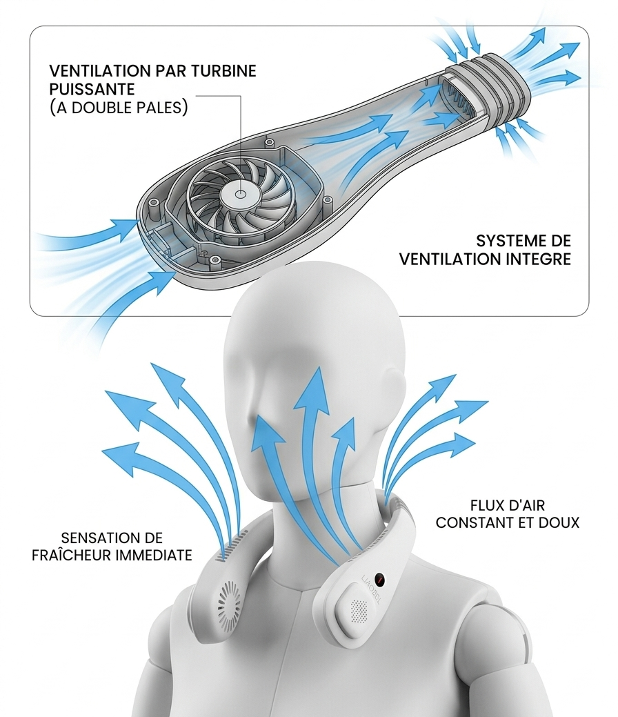 VENTILATEUR DE COU PORTABLE BLANC